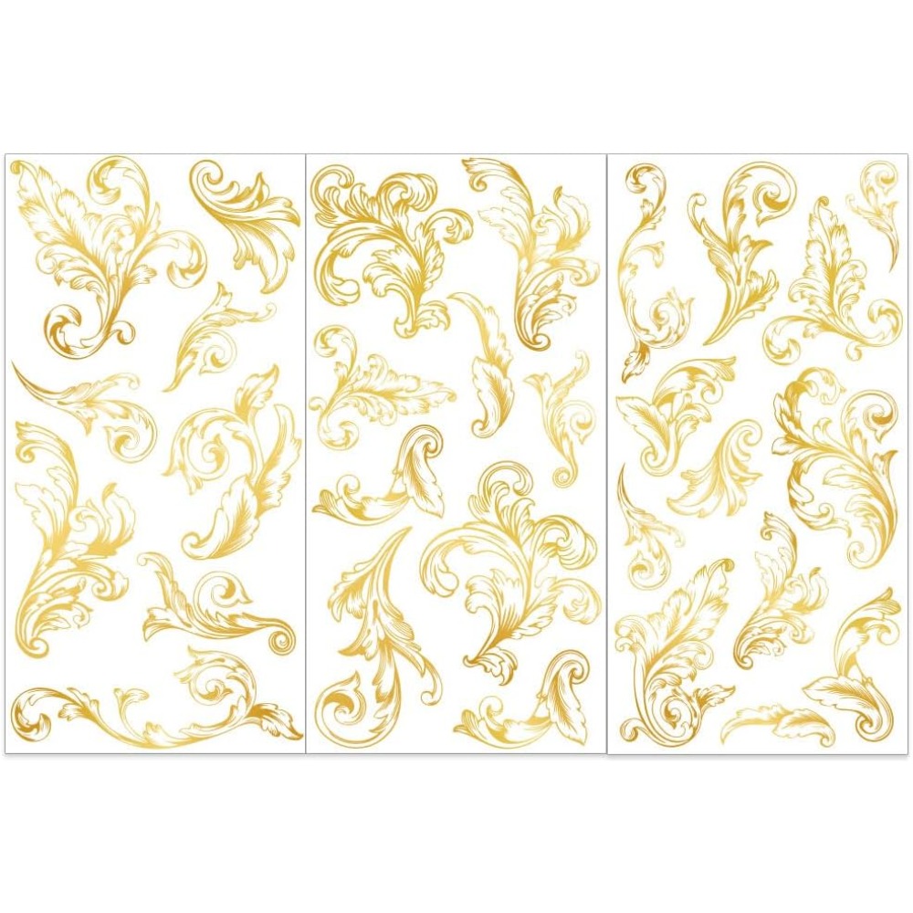Embellishment Crafts - 3pcs/Set Damask Rub on Transfers for