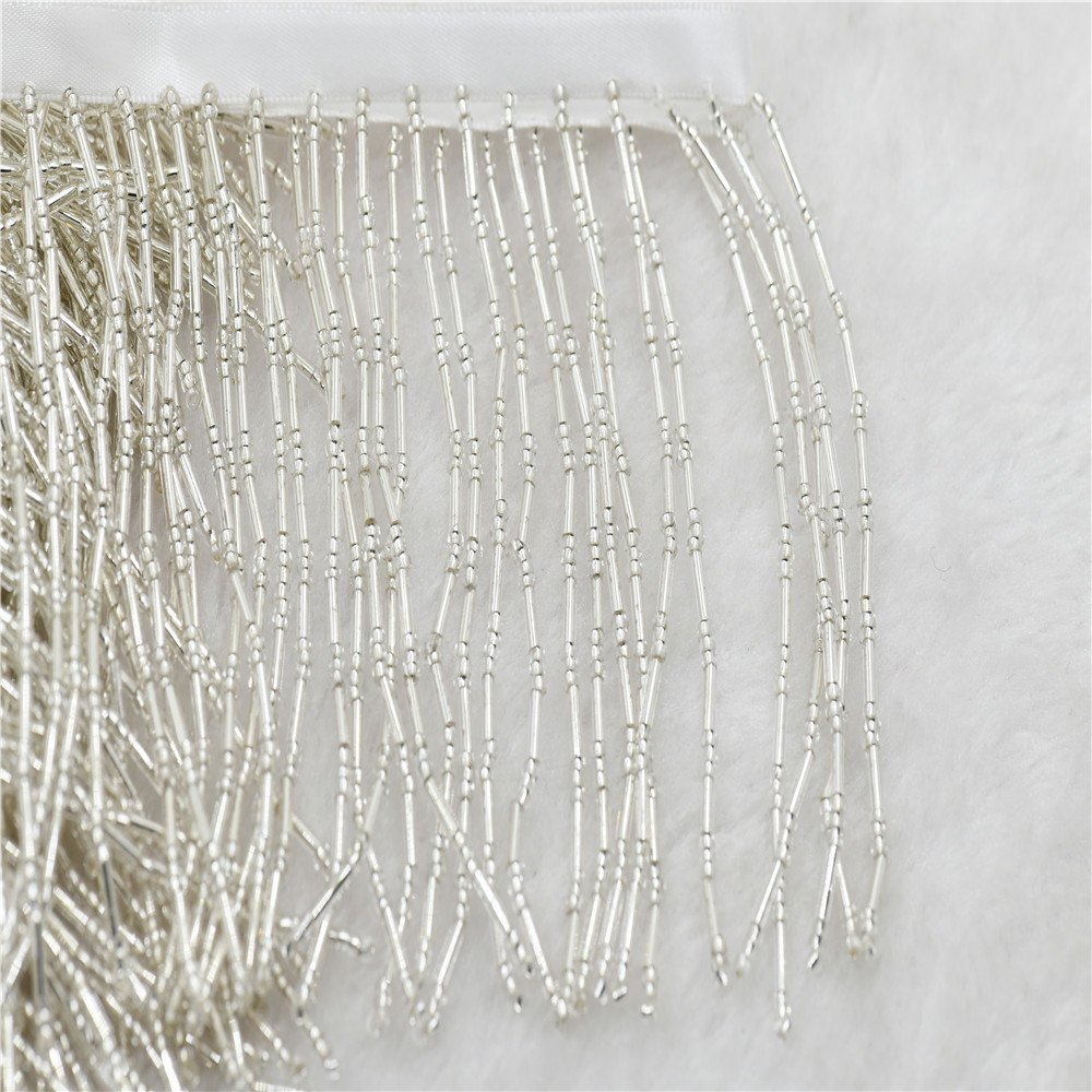 Beaded Trim Fringe - 1yard 10cm wide glass Beaded Fringe