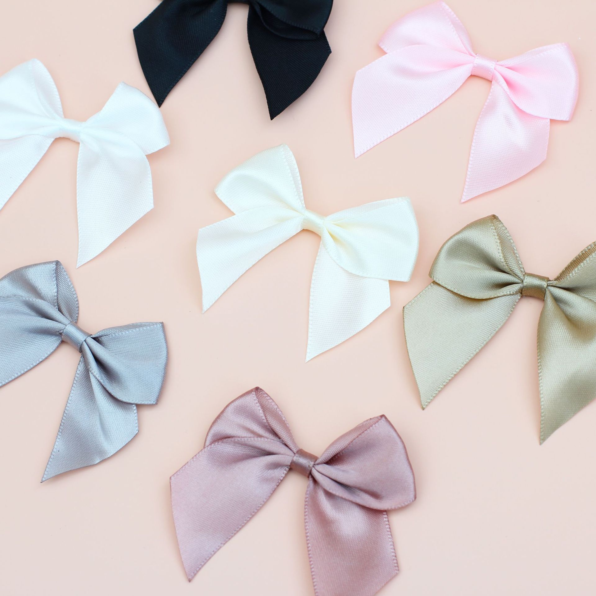 Craft Embellishment - 50Pcs/Lot 6.5*8cm Fresh Pink Ribbon Bows