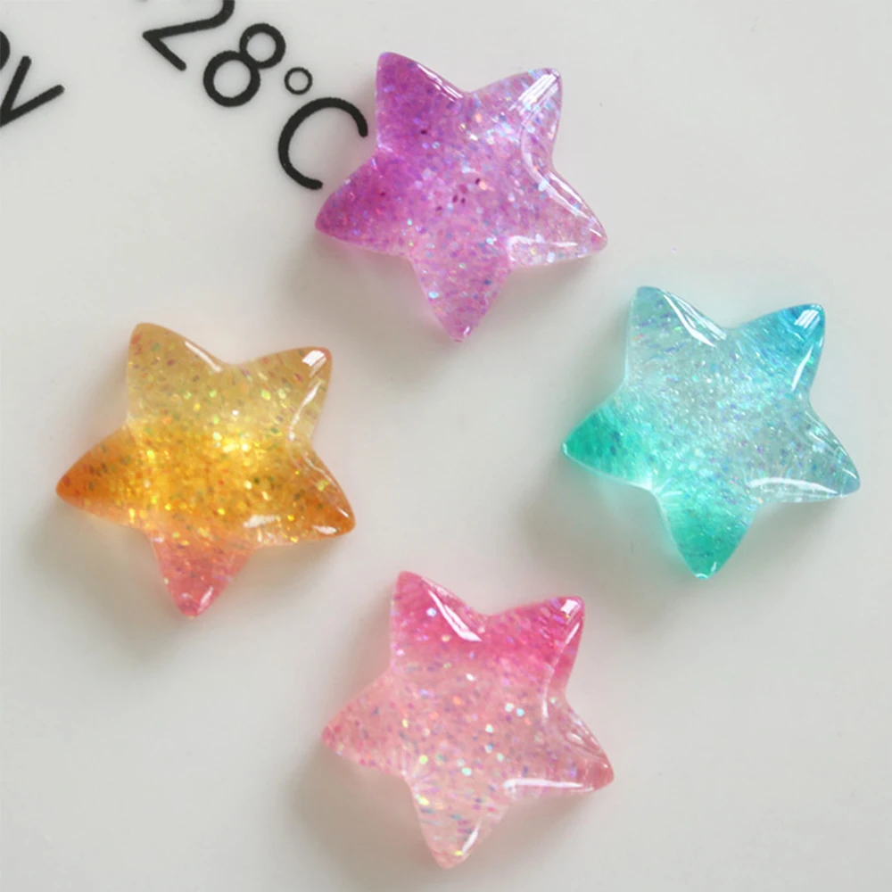 10PCS Gradient Star Series Res - Christmas Craft Embellishment ulasan dan harga