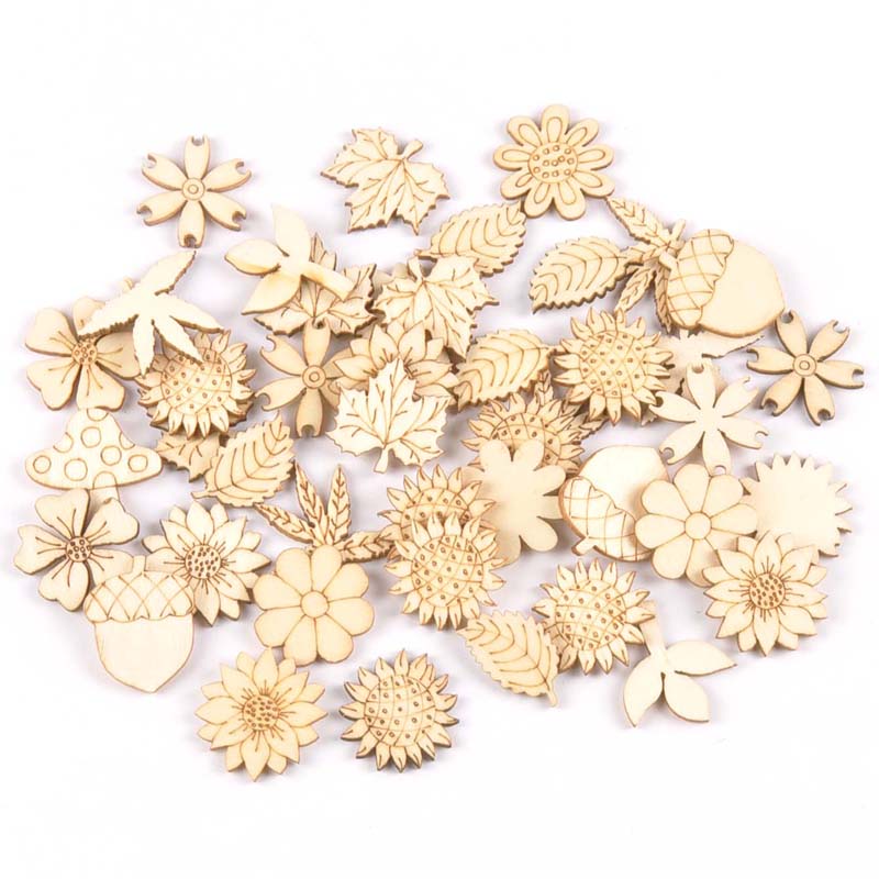 30Pcs 25-30mm Wood DIY Accesso - Craft Embellishment ulasan dan harga