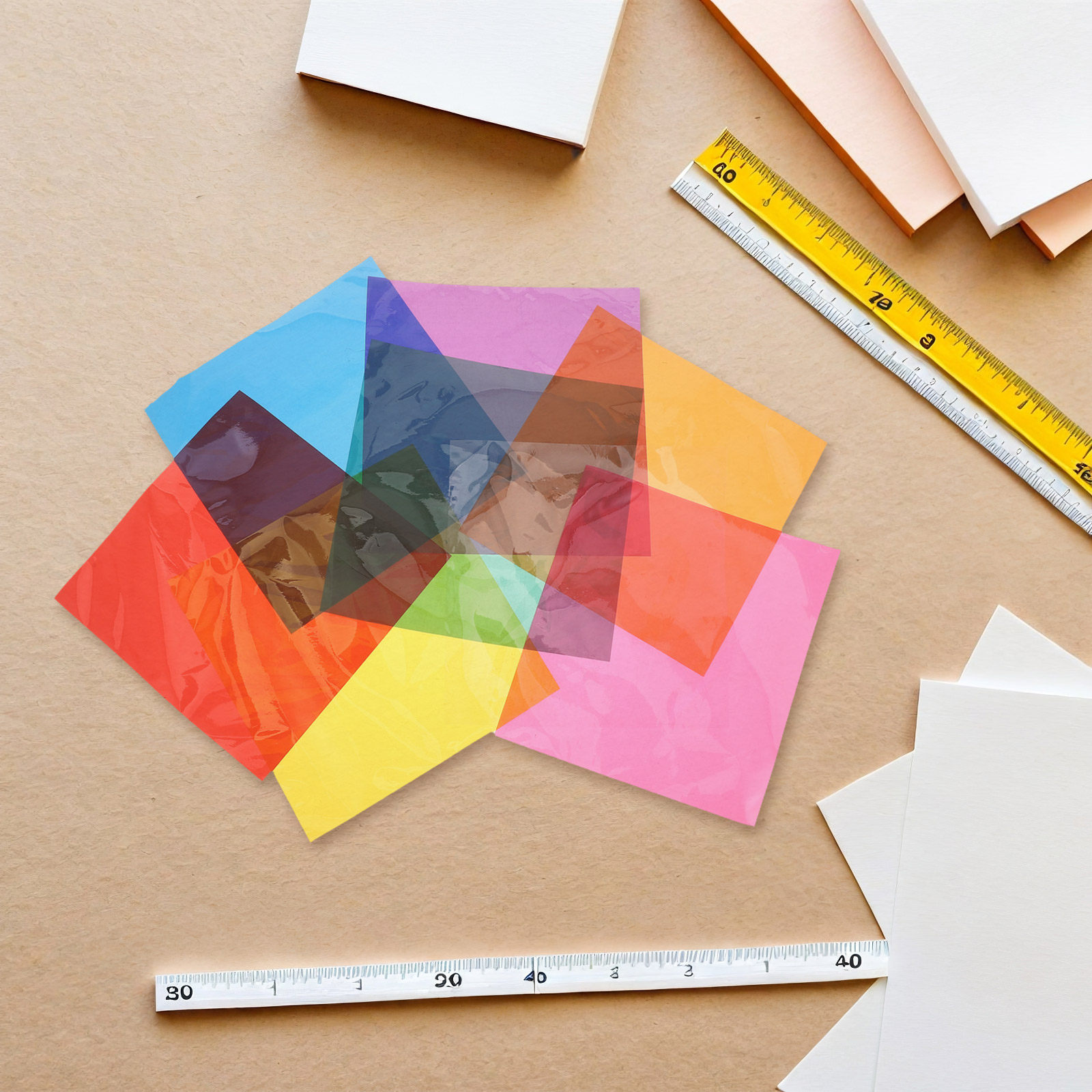 90Pcs Colored Cellophane Paper - Craft Embellishment ulasan dan harga