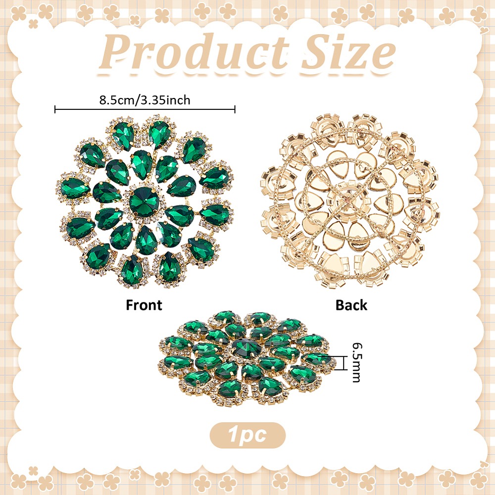 Brass Rhinestone Applique Roun - Sew On Rhinestone ulasan dan harga