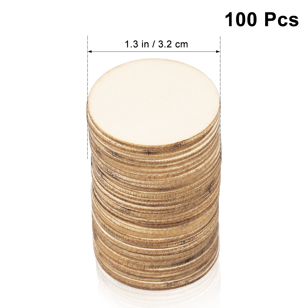 100Pcs Round Wooden Craft Piec - Christmas Craft Embellishment ulasan dan harga