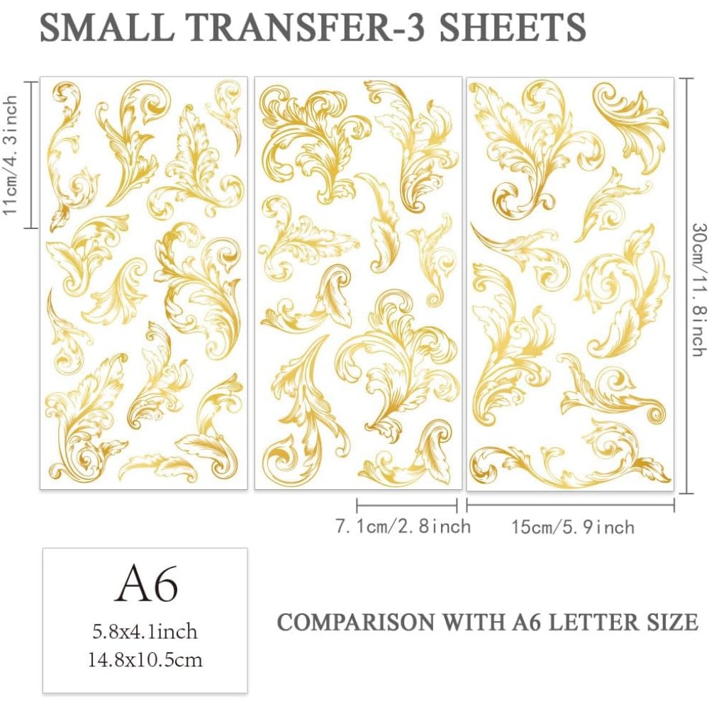 3pcs/Set Damask Rub on Transfe - Embellishment Crafts ulasan dan harga