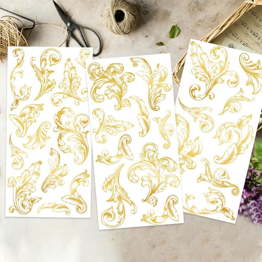 3pcs/Set Damask Rub on Transfe - Embellishment Crafts ulasan dan harga