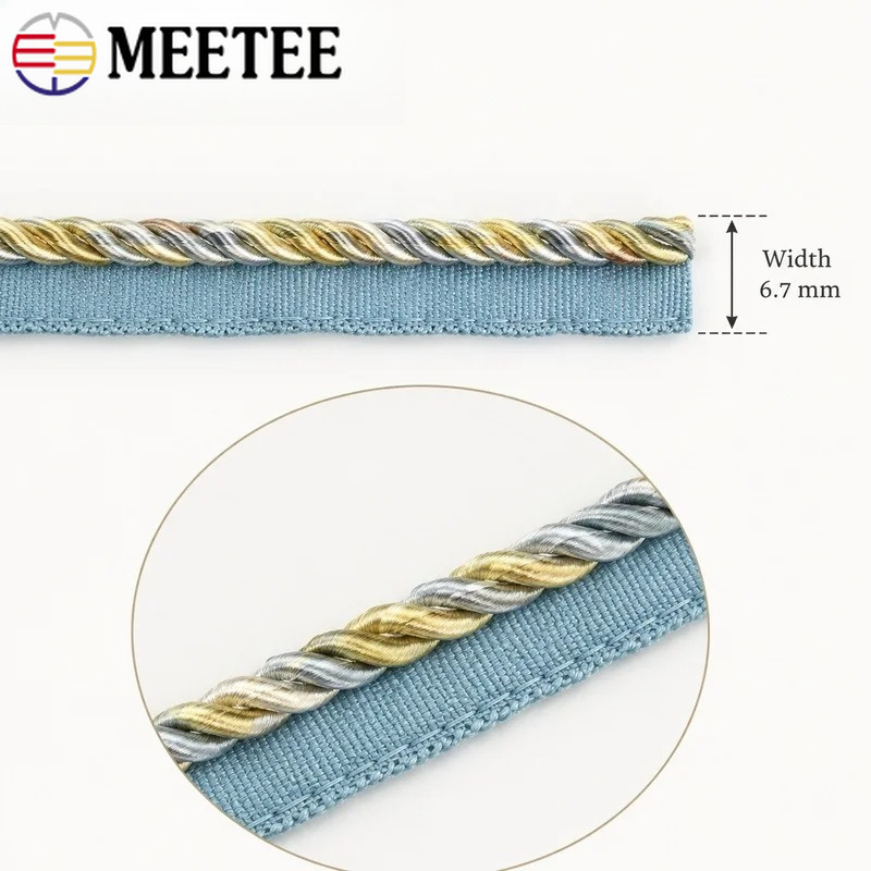 2/5/10/12M Meetee 6mm Two-Colo - Cord Trim Twisted ulasan dan harga
