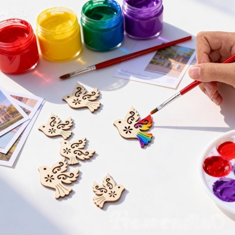 50pcs Unfinished Wooden Peace  - Craft Embellishment ulasan dan harga