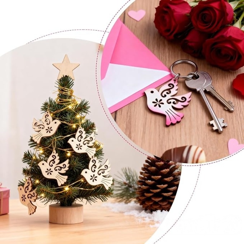 50pcs Unfinished Wooden Peace  - Craft Embellishment ulasan dan harga