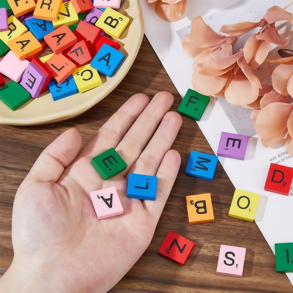100PCS  Wooden Letter Cubes fo - Craft Embellishment ulasan dan harga