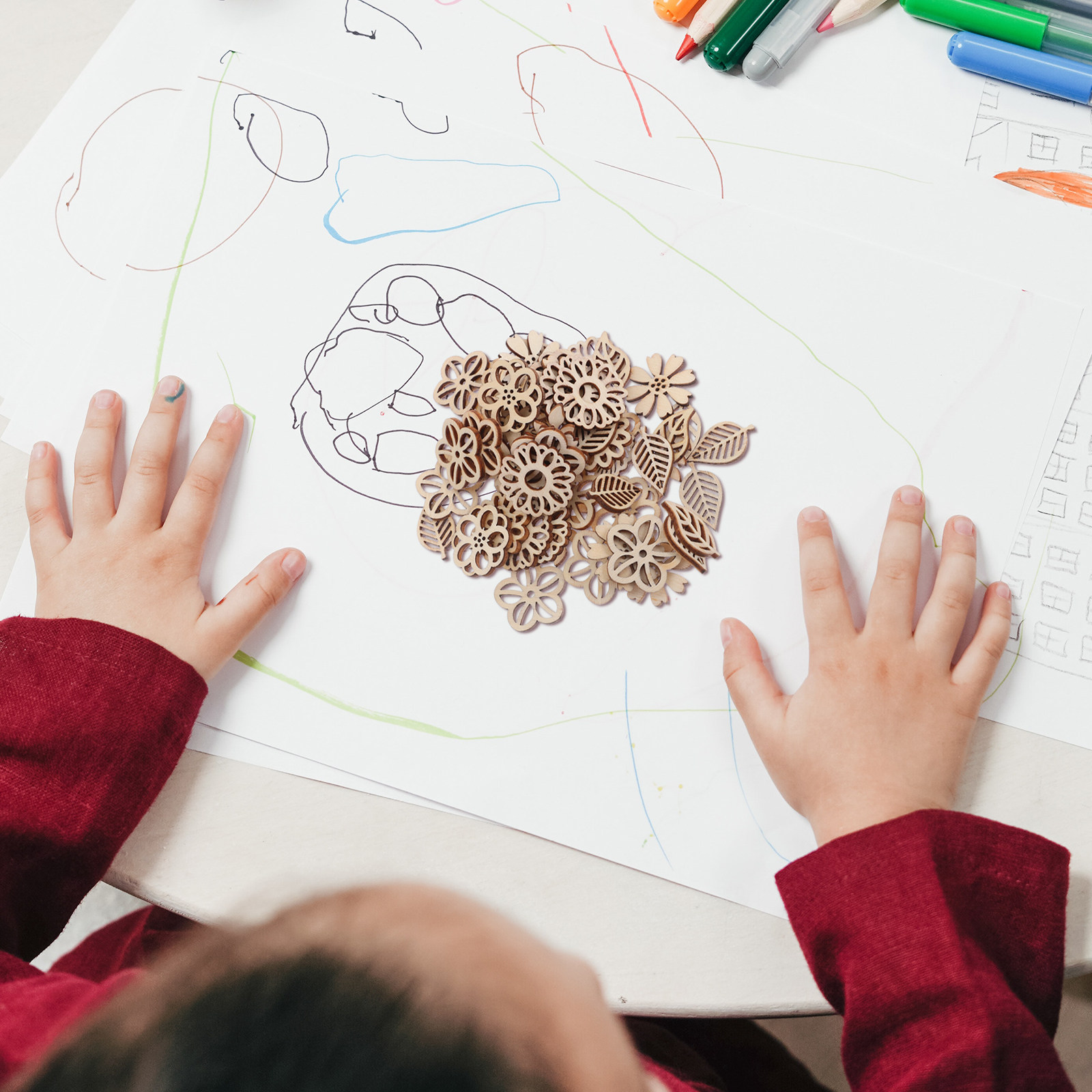 's Wooden Flower Cutouts Leaf  - Craft Embellishment ulasan dan harga