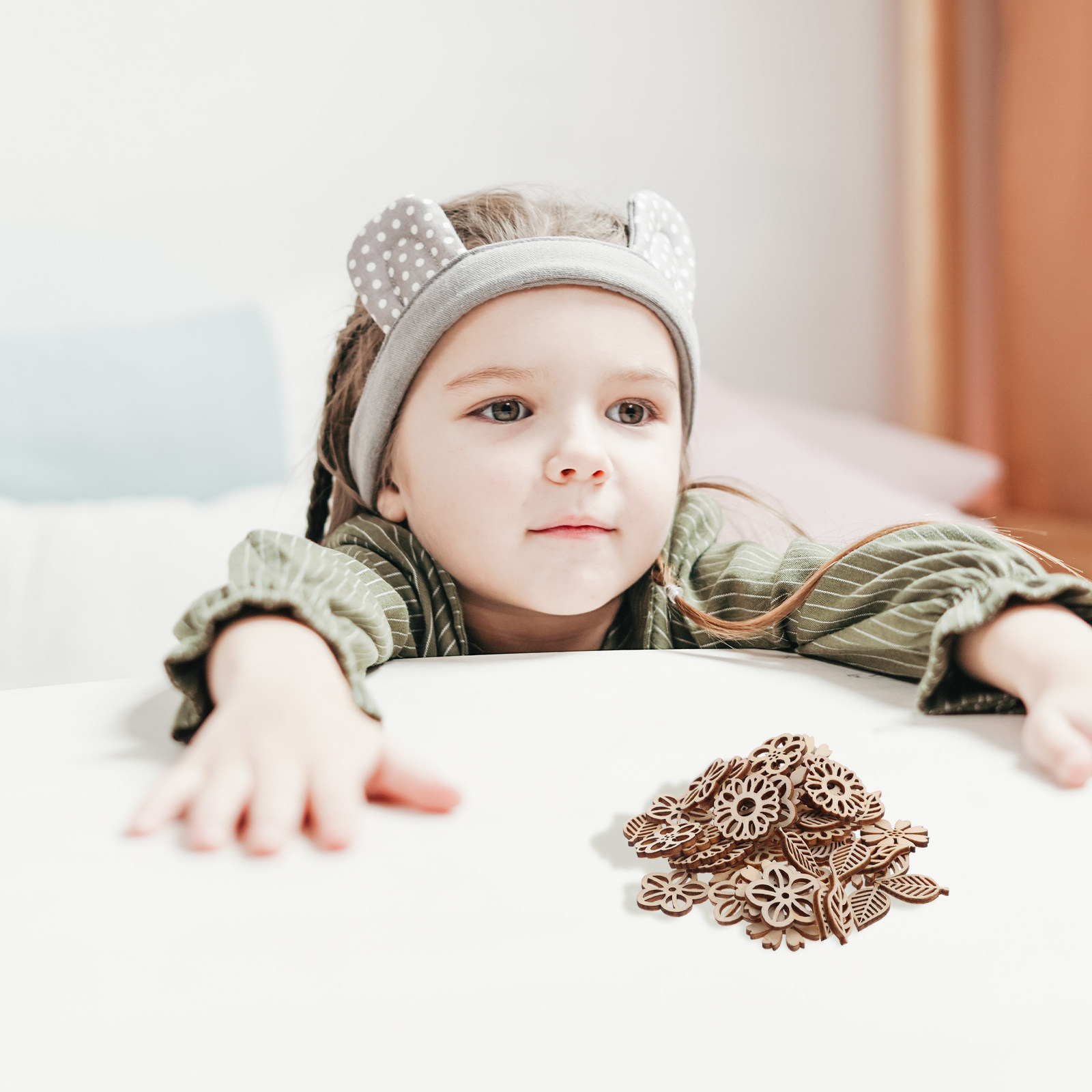 's Wooden Flower Cutouts Leaf  - Craft Embellishment ulasan dan harga