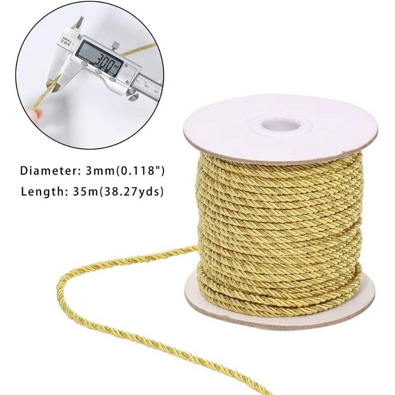 3mm / 35 Yards Metallic Twiste - Cord Trim Twisted ulasan dan harga